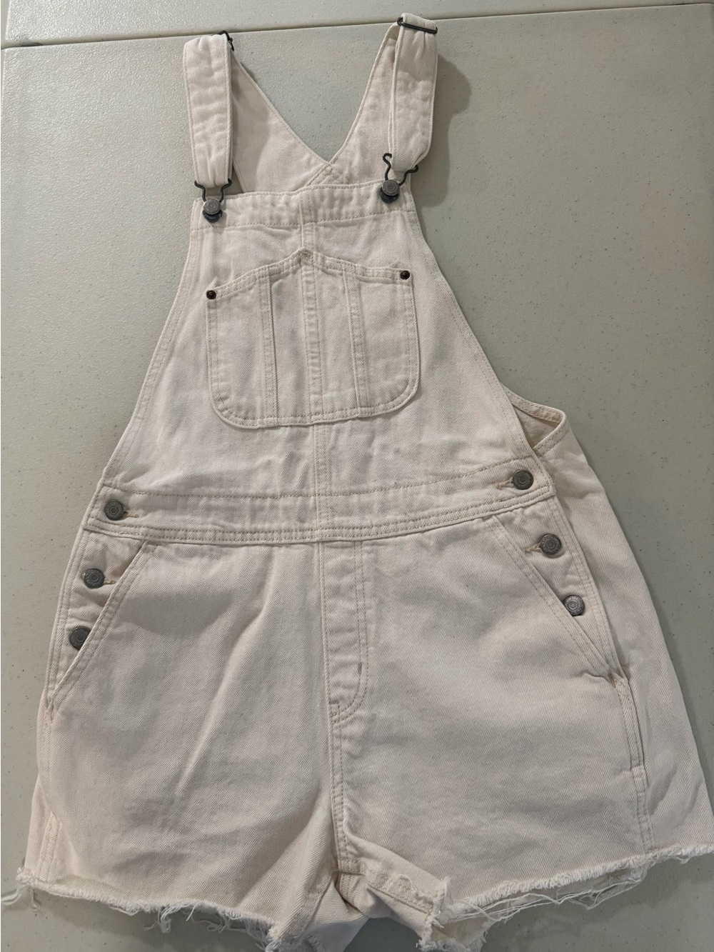 Old Navy Cream Denim Shortalls